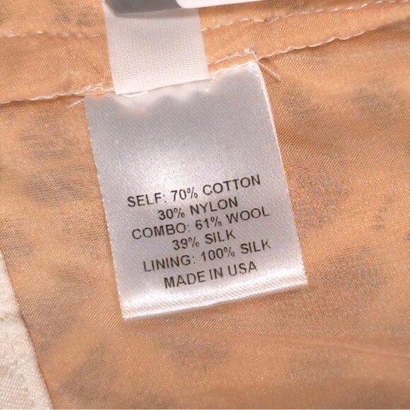 Kora Rae Women’s WOOL SILK Blend Beige Lace Pencil Skirt USA MADE No Size Tag S - Picture 16 of 16